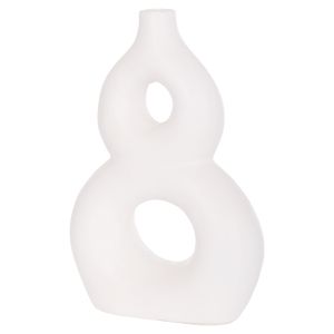 Decorative vase Fiorin Hm4666.02s terracotta in white - 21x7.5x31hcm.