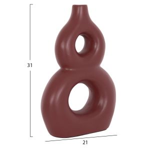 Decorative vase Fiorin Hm4666.03s terracotta in chestnut red - 21x7.5x31hcm.