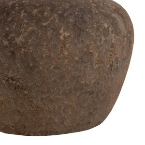 Decorative vase Hm7931 made of terracotta in gray color D34x26hcm