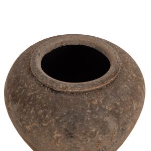 Decorative vase Hm7931 made of terracotta in gray color D34x26hcm
