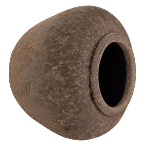 Decorative vase Hm7931 made of terracotta in gray color D34x26hcm