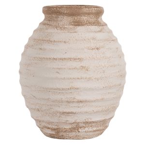 Decorative vase Hm7940 made of terracotta in white/beige color D20x25hcm