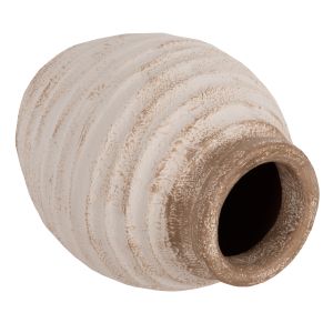 Decorative vase Hm7940 made of terracotta in white/beige color D20x25hcm