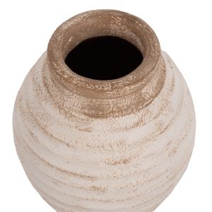Decorative vase Hm7940 made of terracotta in white/beige color D20x25hcm