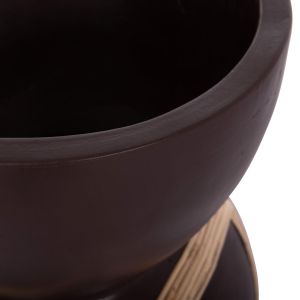 Декоративна ваза Maynard Hm4672.07l фибро цимент в шоколадов цвят -- ратан Φ32x62.5 см.