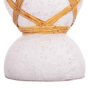 Декоративна ваза Maynard Santorini Hm4672.02s фибро цимент в бял цвят -- ратан Φ27.5x50см.