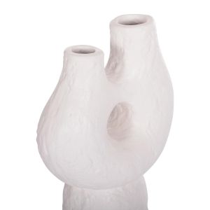 Декоративна ваза Namentis Hm4665.02s теракота в бял цвят -- 26x15x32.5hсм.