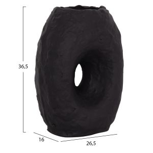 Decorative vase Namentis Hm4673.01l terracotta in black color - 26.5x16x36.5cm.