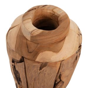 Decorative vase Naturally Hm7917 made of teak wood pieces in natural color D15x30hcm