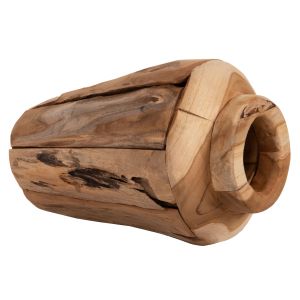 Decorative vase Naturally Hm7917 made of teak wood pieces in natural color D15x30hcm