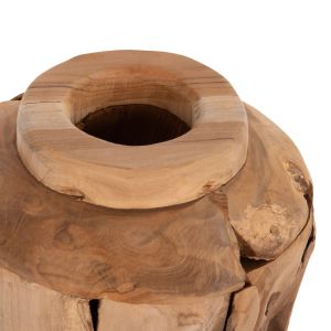 Decorative vase Naturally Hm7918 made of teak wood pieces in natural color D20x40hcm