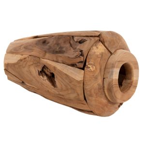 Decorative vase Naturally Hm7918 made of teak wood pieces in natural color D20x40hcm