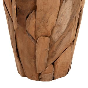 Decorative vase Naturally Hm7919 made of teak wood pieces in natural color D30x60hcm