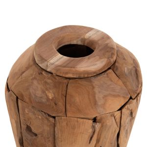 Decorative vase Naturally Hm7919 made of teak wood pieces in natural color D30x60hcm