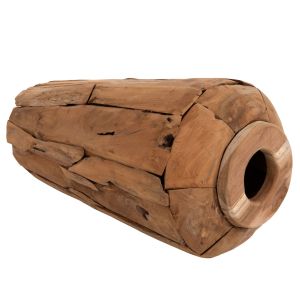 Decorative vase Naturally Hm7919 made of teak wood pieces in natural color D30x60hcm