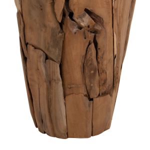 Decorative vase Naturally for floor Hm7920 made of recycled teak wood pieces in natural color D40x80hcm