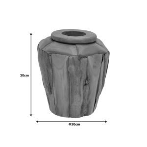 Decorative vase Naturally teak wood Archean in natural shade D30x30cm