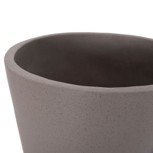 Decorative vase Nebula Santorini Hm4661.03 fiber cement in gray - teak wood Φ60x115hcm.