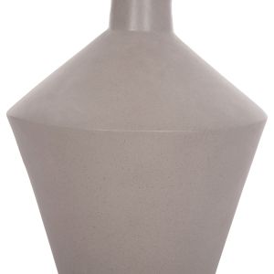 Decorative vase Nebula Santorini Hm4661.03 fiber cement in gray - teak wood Φ60x115hcm.