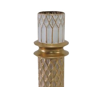 Decorative vase Sammy metal in gold and white shade D15.2x88.4cm