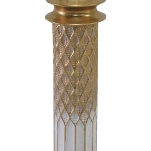 Decorative vase Sammy metal in gold and white shade D15.2x88.4cm