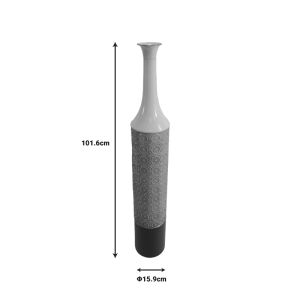 Decorative vase Semple Metal in gray, white and black shade D15.9x101.6cm