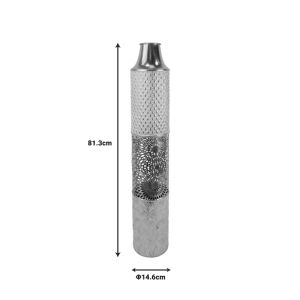 Decorative vase Tecna metal in gold and white shade D14.6x81.3cm