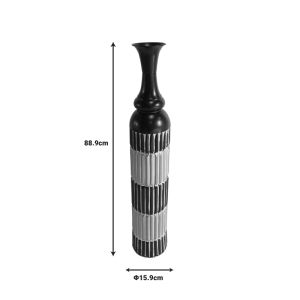 Decorative vase Thund metal in black and natural shade D15.9x88.9cm
