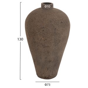 Decorative floor vase Hm7912 made of terracotta in gray color D73x130hcm