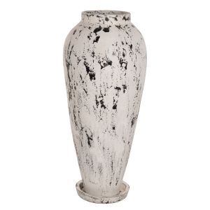 Decorative floor vase Hm7927 made of terracotta white patina D55x120hcm