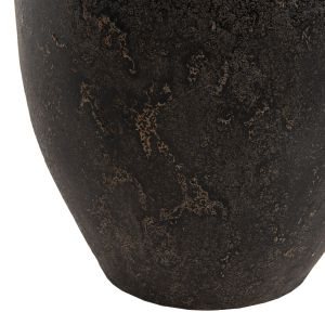 Decorative floor vase Hm7928 made of terracotta in black color D44x49hcm