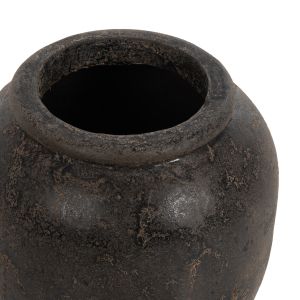Decorative floor vase Hm7928 made of terracotta in black color D44x49hcm