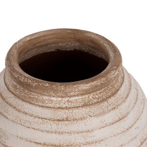 Decorative floor vase Hm7932 made of terracotta in antique white-beige color D28x35hcm