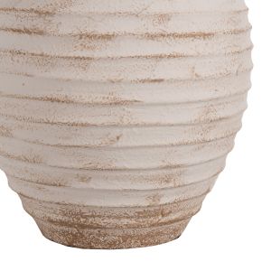 Decorative floor vase Hm7932 made of terracotta in antique white-beige color D28x35hcm