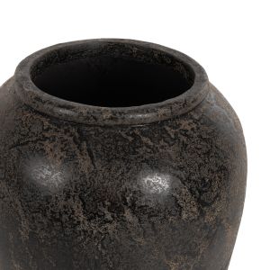 Decorative floor vase Hm7934 made of terracotta in black color D66x85hcm