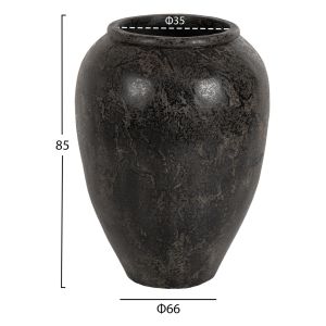 Decorative floor vase Hm7934 made of terracotta in black color D66x85hcm