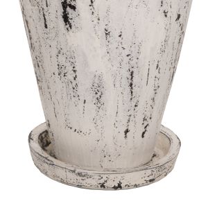 Decorative floor vase Hm7937 made of terracotta white patina D45x100hcm