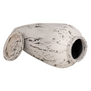 Decorative floor vase Hm7937 made of terracotta white patina D45x100hcm