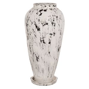 Decorative floor vase Hm7937 made of terracotta white patina D45x100hcm