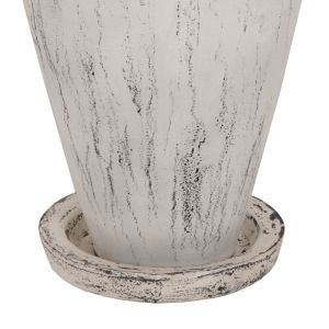 Decorative floor vase Hm7938 made of terracotta white patina D40x80hcm