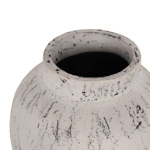 Decorative floor vase Hm7938 made of terracotta white patina D40x80hcm