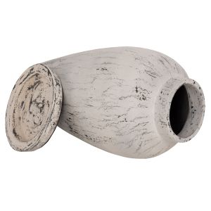 Decorative floor vase Hm7938 made of terracotta white patina D40x80hcm