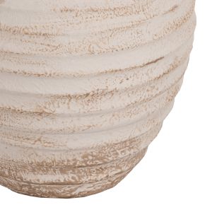 Decorative floor vase Hm7939 made of terracotta in antique white-beige color D25x30hcm