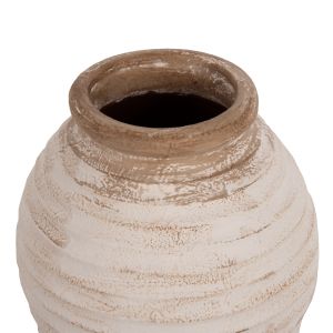 Decorative floor vase Hm7939 made of terracotta in antique white-beige color D25x30hcm