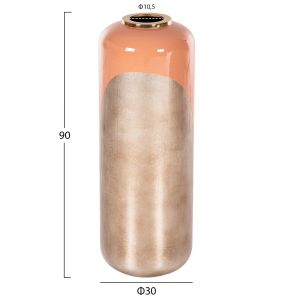 Decorative floor vase Raksasa Hm4230,02 metal salmon/bronze color D30x90hcm
