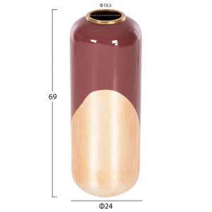 Decorative floor vase Raksasa Hm4232,06 metal color red/pearl gold D24x69hcm