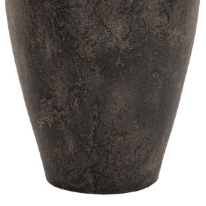 Decorative floor vase ημ7933 made of terracotta in black color D47x69hcm