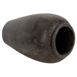 Decorative floor vase ημ7933 made of terracotta in black color D47x69hcm