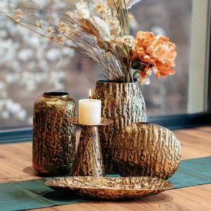 Decorative vase metal bronze antique 24x9x22cm