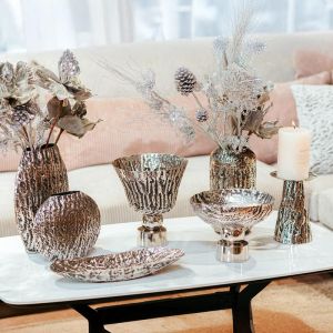 Decorative vase metal silver antique
